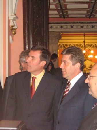 MTel Masters 2008 - Silvio Danailov and Bulgarian President - Georgy Parvanov entering the opening room